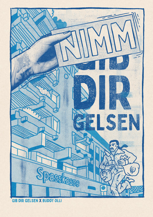 Poster Sparkassenraub Gelsenkirchen – Buddy Olli Siebdruck